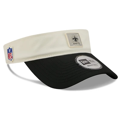 Men's New Era Cream/Black New Orleans Saints 2026 NFL Training Camp Adjustable Visor
