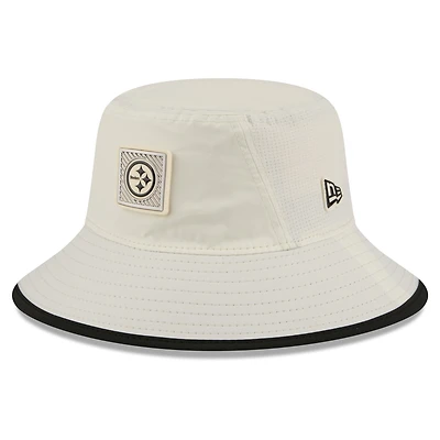 Men's New Era Cream Pittsburgh Steelers 2026 NFL Training Camp Sport Bucket Hat