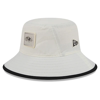Men's New Era Cream Baltimore Ravens 2026 NFL Training Camp Sport Bucket Hat
