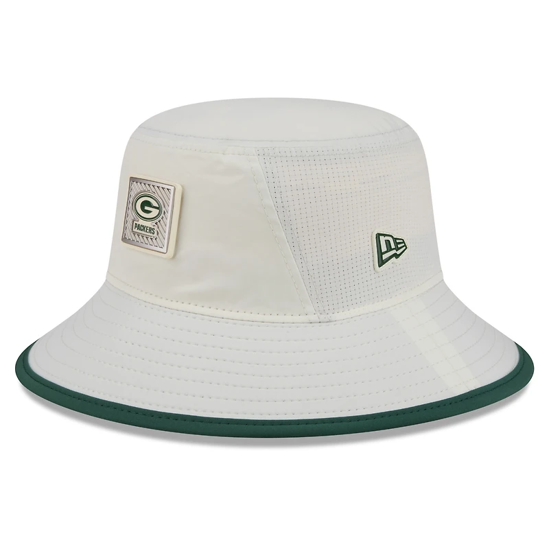 Men's New Era Cream Green Bay Packers 2026 NFL Training Camp Sport Bucket Hat
