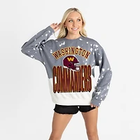 Women's Gameday Couture  Gray Washington Commanders Arch Rivals Faded Wash Sweatshirt