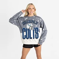 Women's Gameday Couture  Gray Indianapolis Colts Arch Rivals Faded Wash Sweatshirt