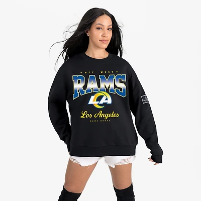 Women's Gameday Couture Black Los Angeles Rams Powerhouse Play Premium Fleece Sweatshirt