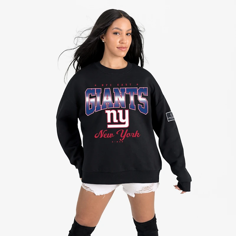 Women's Gameday Couture Black New York Giants Powerhouse Play Premium Fleece Sweatshirt