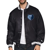 Men's Starter  Black Memphis Grizzlies Triangle Full-Snap Varsity Jacket