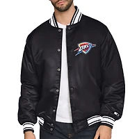 Men's Starter  Black Oklahoma City Thunder Triangle Full-Snap Varsity Jacket