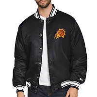 Men's Starter  Black Phoenix Suns Triangle Full-Snap Varsity Jacket