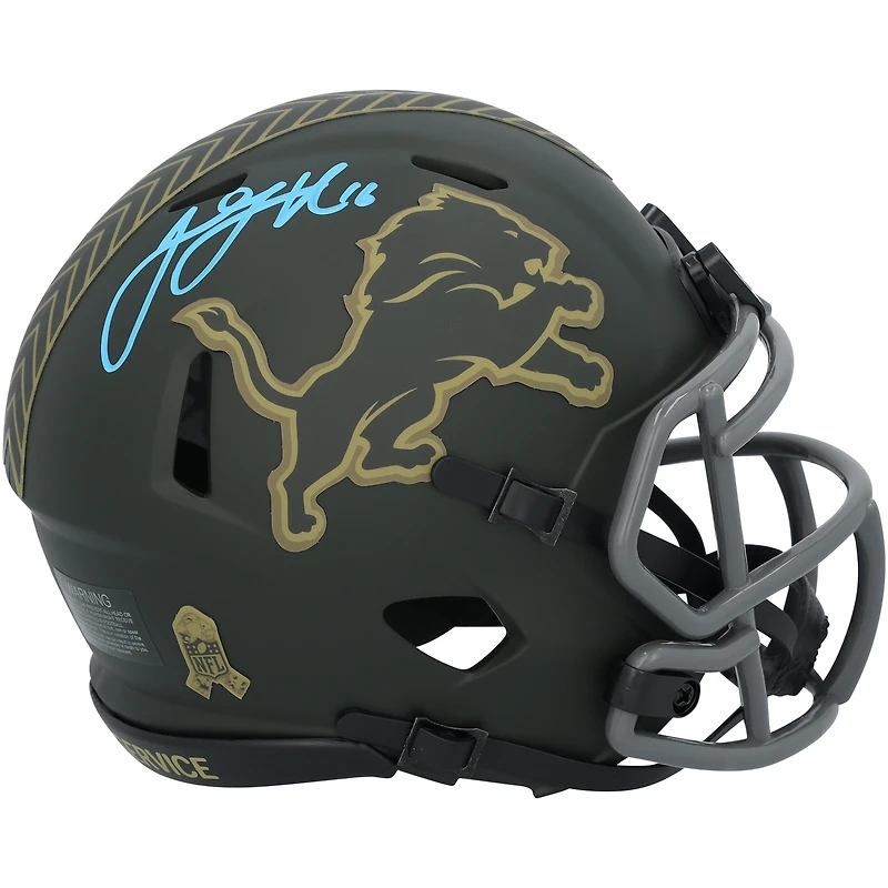 Jared Goff Detroit Lions Autographed Riddell 2025 Salute To Service Speed Mini Helmet