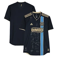 Philadelphia Union Autographed Team-Issued Black adidas Jersey from the 2022 MLS Season with at least 13 Signatures - Front Signed