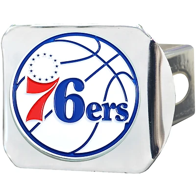 Logo Brands  Philadelphia 76ers Color on Chrome Hitch Cover