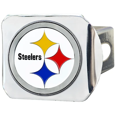 Logo Brands  Pittsburgh Steelers Color on Chrome Hitch Cover