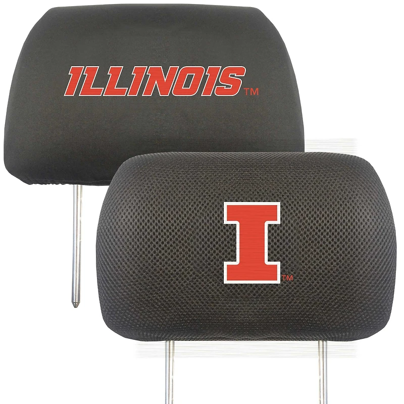 Logo Brands  Illinois Fighting Illini Car Head Rest Cover