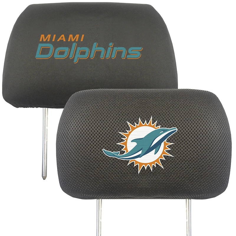 Logo Brands  Miami Dolphins Car Head Rest Cover