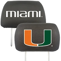 Logo Brands  Miami Hurricanes Car Head Rest Cover
