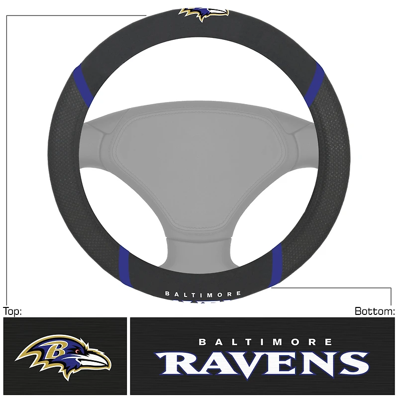 Logo Brands Baltimore Ravens Steering Wheel Cover