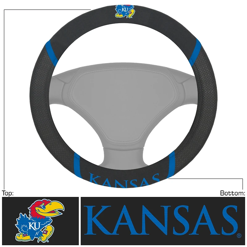 Logo Brands Kansas Jayhawks Steering Wheel Cover