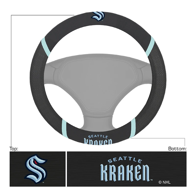 Logo Brands Seattle Kraken Steering Wheel Cover