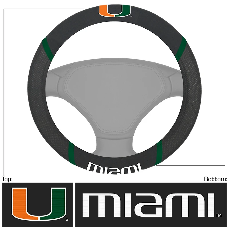 Logo Brands  Miami Hurricanes Steering Wheel Cover