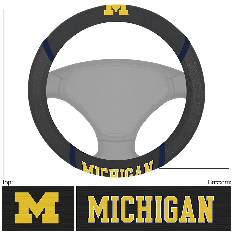 Logo Brands  Michigan Wolverines Steering Wheel Cover