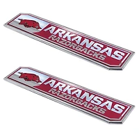 Logo Brands  Arkansas Razorbacks 2-Pack Embossed Truck Emblem Set