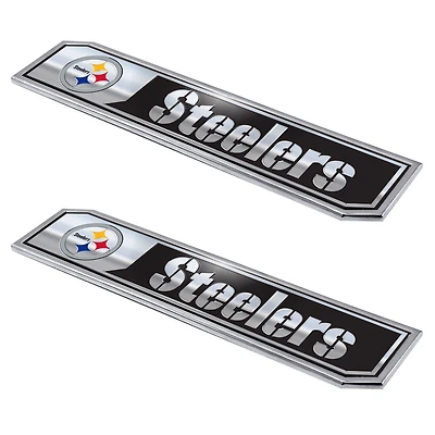 Logo Brands  Pittsburgh Steelers 2-Pack Embossed Truck Emblem Set