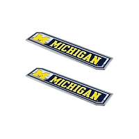 Logo Brands  Michigan Wolverines 2-Pack Embossed Truck Emblem Set