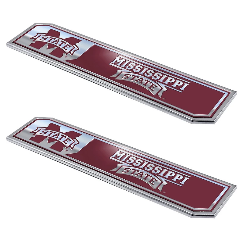 Logo Brands  Mississippi State Bulldogs 2-Pack Embossed Truck Emblem Set