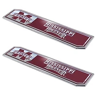 Logo Brands  Mississippi State Bulldogs 2-Pack Embossed Truck Emblem Set