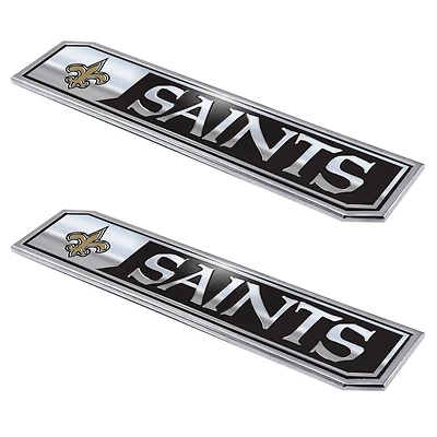 Logo Brands  New Orleans Saints 2-Pack Embossed Truck Emblem Set