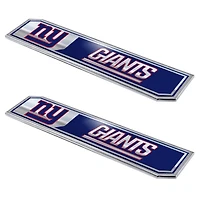 Logo Brands  New York Giants 2-Pack Embossed Truck Emblem Set