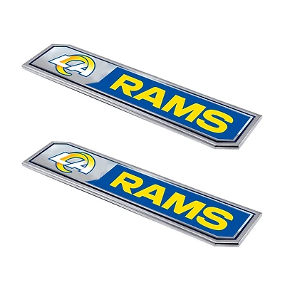 Logo Brands Los Angeles Rams 2-Pack Embossed Truck Emblem Set