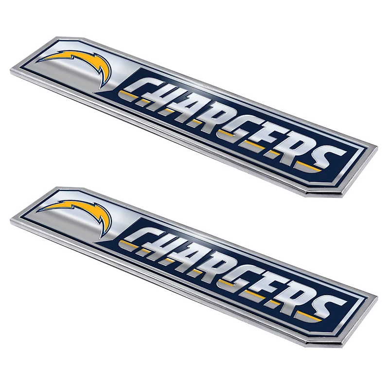 Logo Brands Los Angeles Chargers 2-Pack Embossed Truck Emblem Set