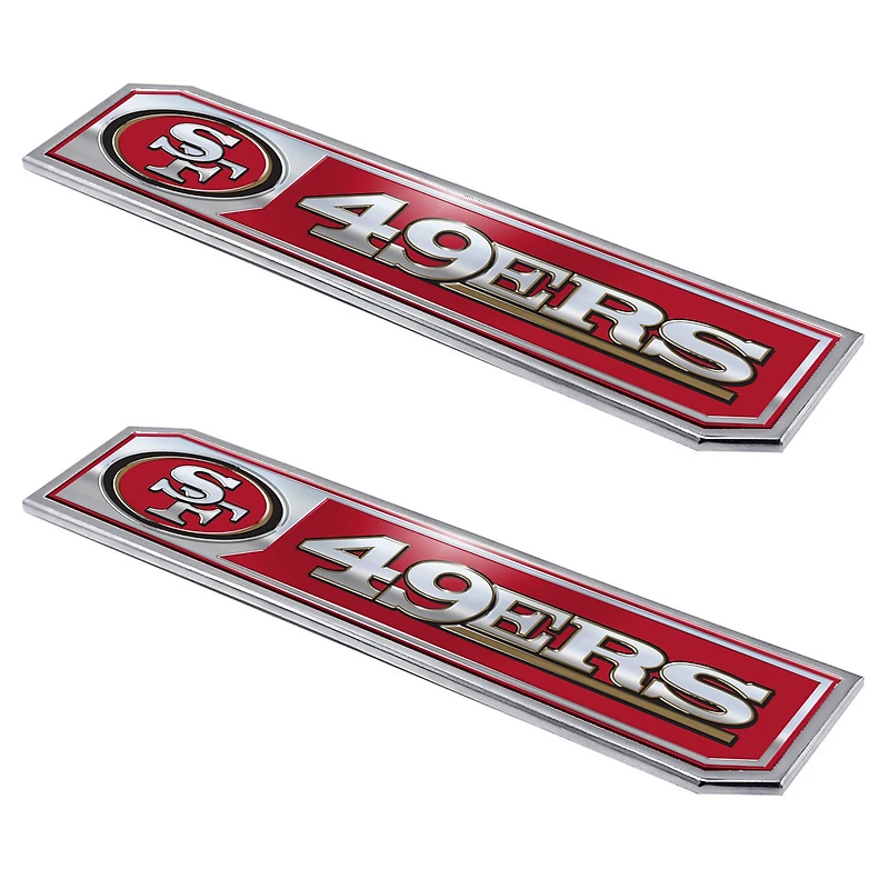 Logo Brands San Francisco 49ers 2-Pack Embossed Truck Emblem Set