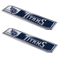 Logo Brands  Tennessee Titans 2-Pack Embossed Truck Emblem Set