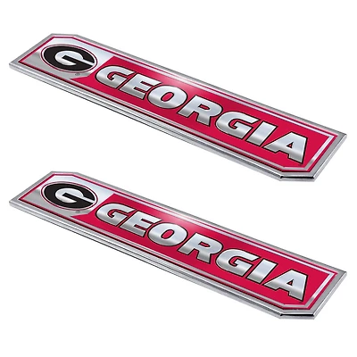 Logo Brands  Georgia Bulldogs 2-Pack Embossed Truck Emblem Set