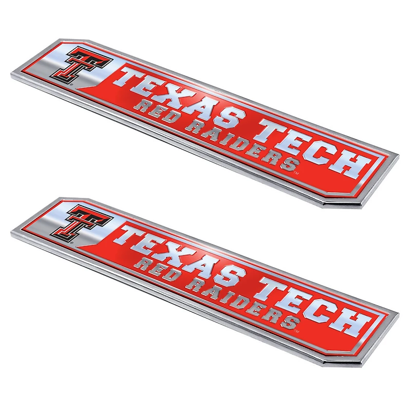 Logo Brands Texas Tech Red Raiders 2-Pack Embossed Truck Emblem Set