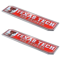 Logo Brands  Texas Tech Red Raiders 2-Pack Embossed Truck Emblem Set