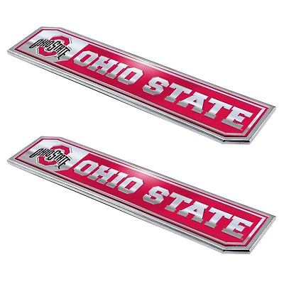 Logo Brands  Ohio State Buckeyes 2-Pack Embossed Truck Emblem Set