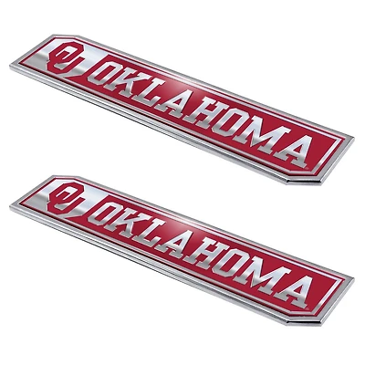 Logo Brands  Oklahoma Sooners 2-Pack Embossed Truck Emblem Set