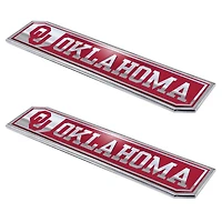 Logo Brands  Oklahoma Sooners 2-Pack Embossed Truck Emblem Set