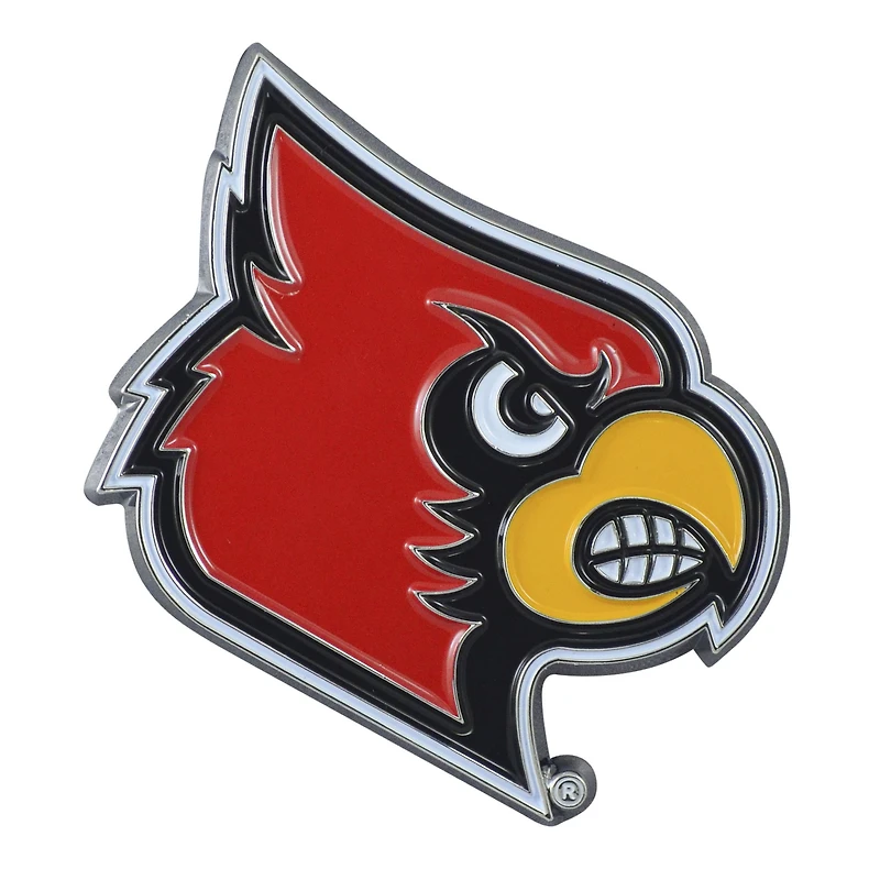 Logo Brands Louisville Cardinals Embossed Color Auto Emblem
