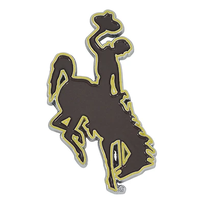 Logo Brands  Wyoming Cowboys Embossed Color Auto Emblem