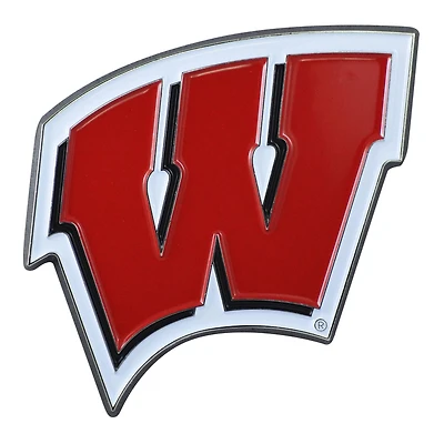 Logo Brands  Wisconsin Badgers Embossed Color Auto Emblem