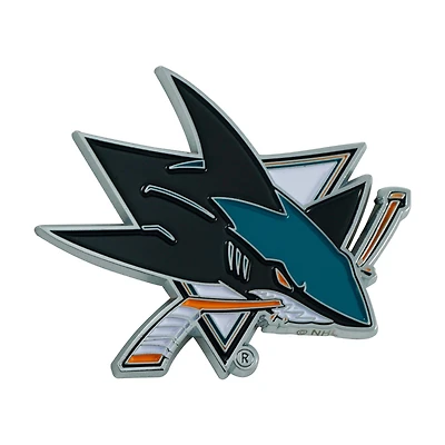 Logo Brands  San Jose Sharks Embossed Color Auto Emblem