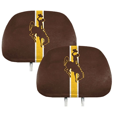 Logo Brands Wyoming Cowboys Printed Two-Pack Headrest Covers