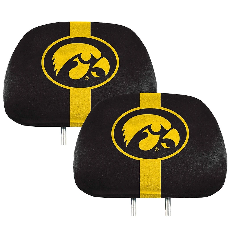 Logo Brands Iowa Hawkeyes Printed Two-Pack Headrest Covers