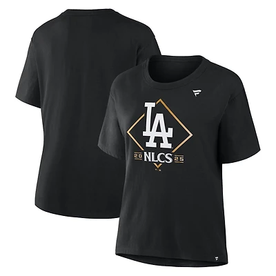 Women's Fanatics Black Los Angeles Dodgers 2025 National League Division Series Champions Plus Size Locker Room T-Shirt