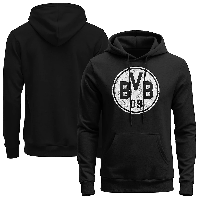 Men's 1863FC Black Borussia Dortmund Mono Badge Fleece Hoodie
