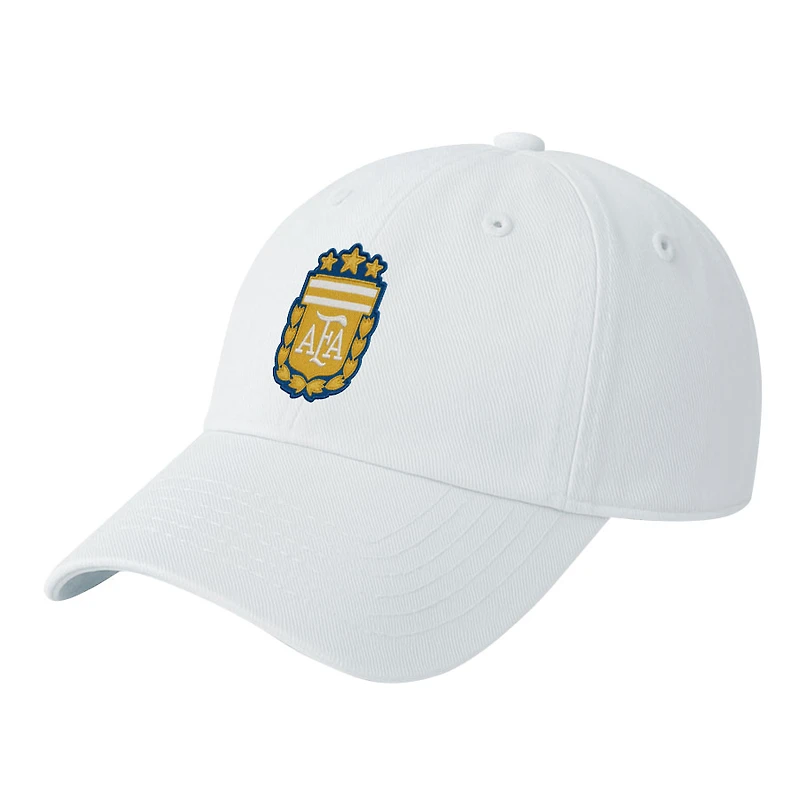 Men's 1863FC White Argentina National Team Retro Badge Crew Adjustable Hat