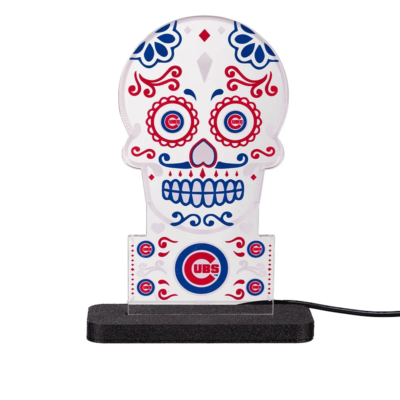 Chicago Cubs 10" LED Tabletop Sugar Skull Halloween Desklite Sign